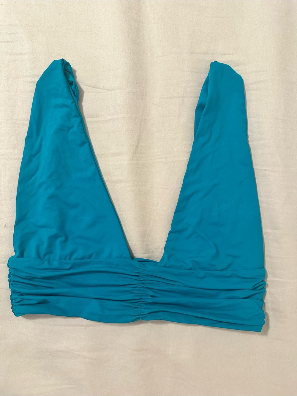 Riot Swim Women’s V-Neck Ruched Bikini Top — SIZE MEDIUM
